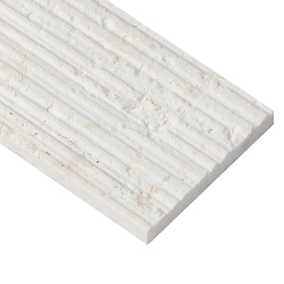 Shift Rake Rectangle Mosaic 3X8 Cream Textured