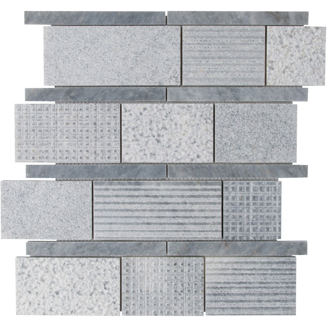 Shift Mosaic 13-1/8X12-1/8 Grey Textured
