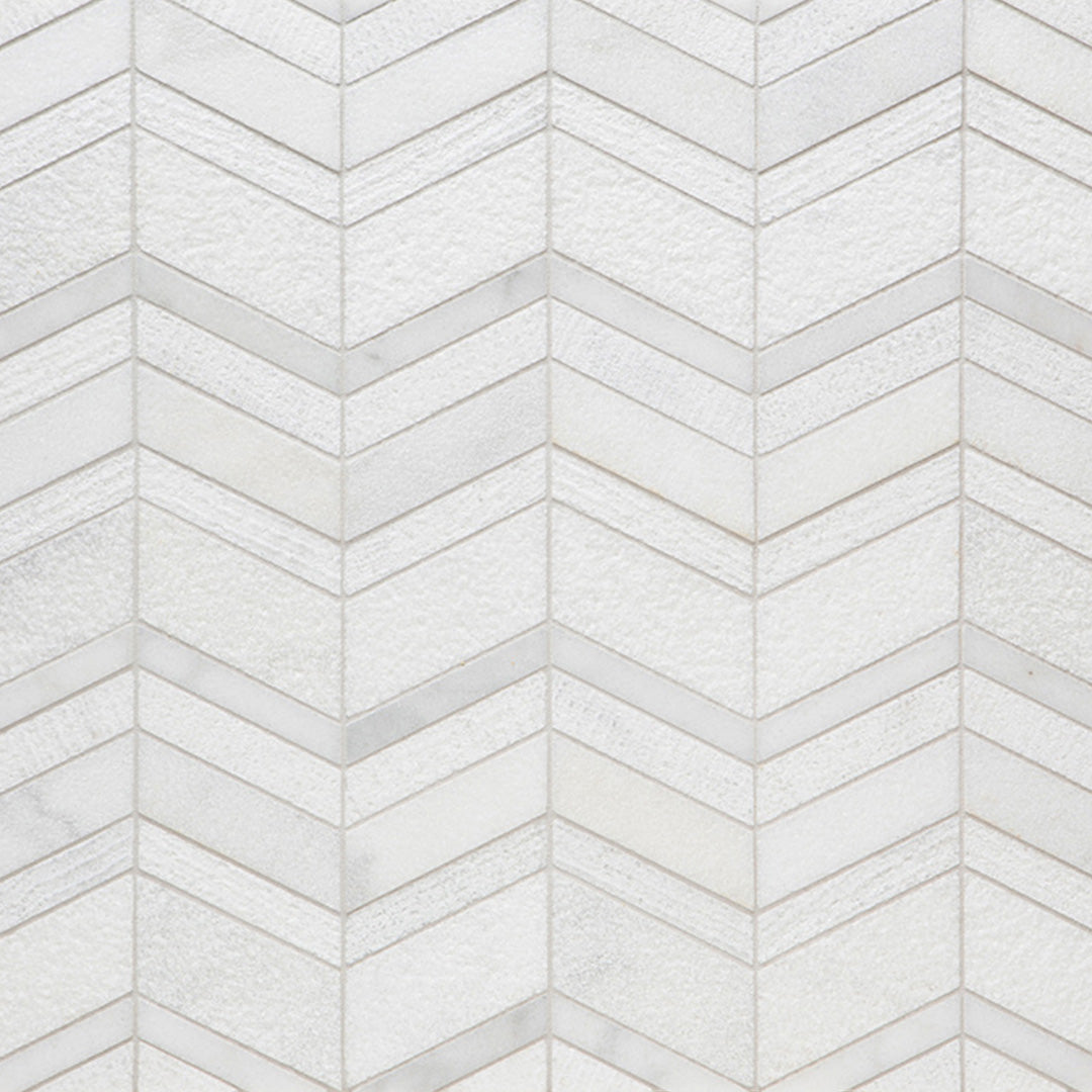 Shift Chevron Mosaic 8-1/4X7-5/8 White Textured