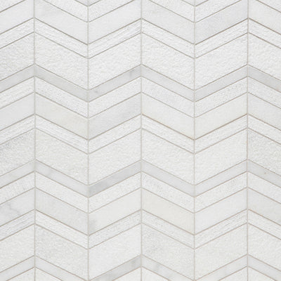Shift Chevron Mosaic 8-1/4X7-5/8 White Textured