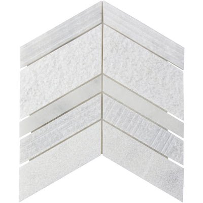 Shift Chevron Mosaic 8-1/4X7-5/8 White Textured