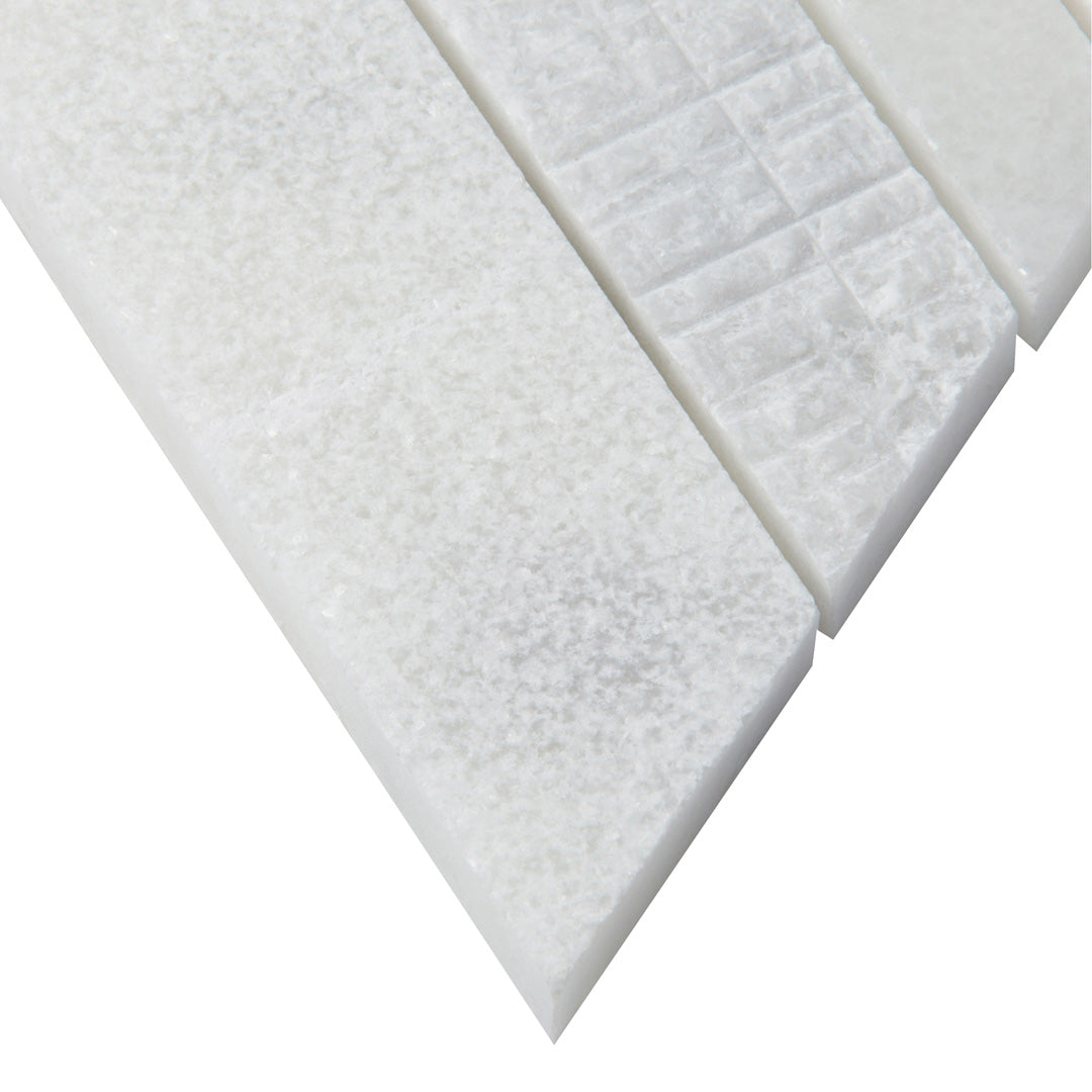 Shift Chevron Mosaic 8-1/4X7-5/8 White Textured