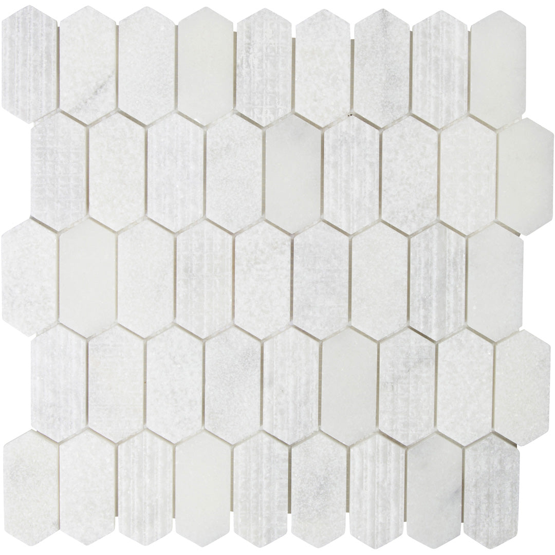 Shift Picket Mosaic 13X13 White Textured