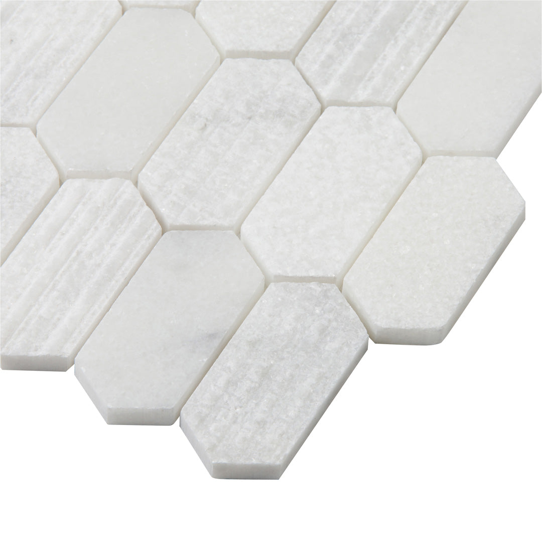 Shift Picket Mosaic 13X13 White Textured