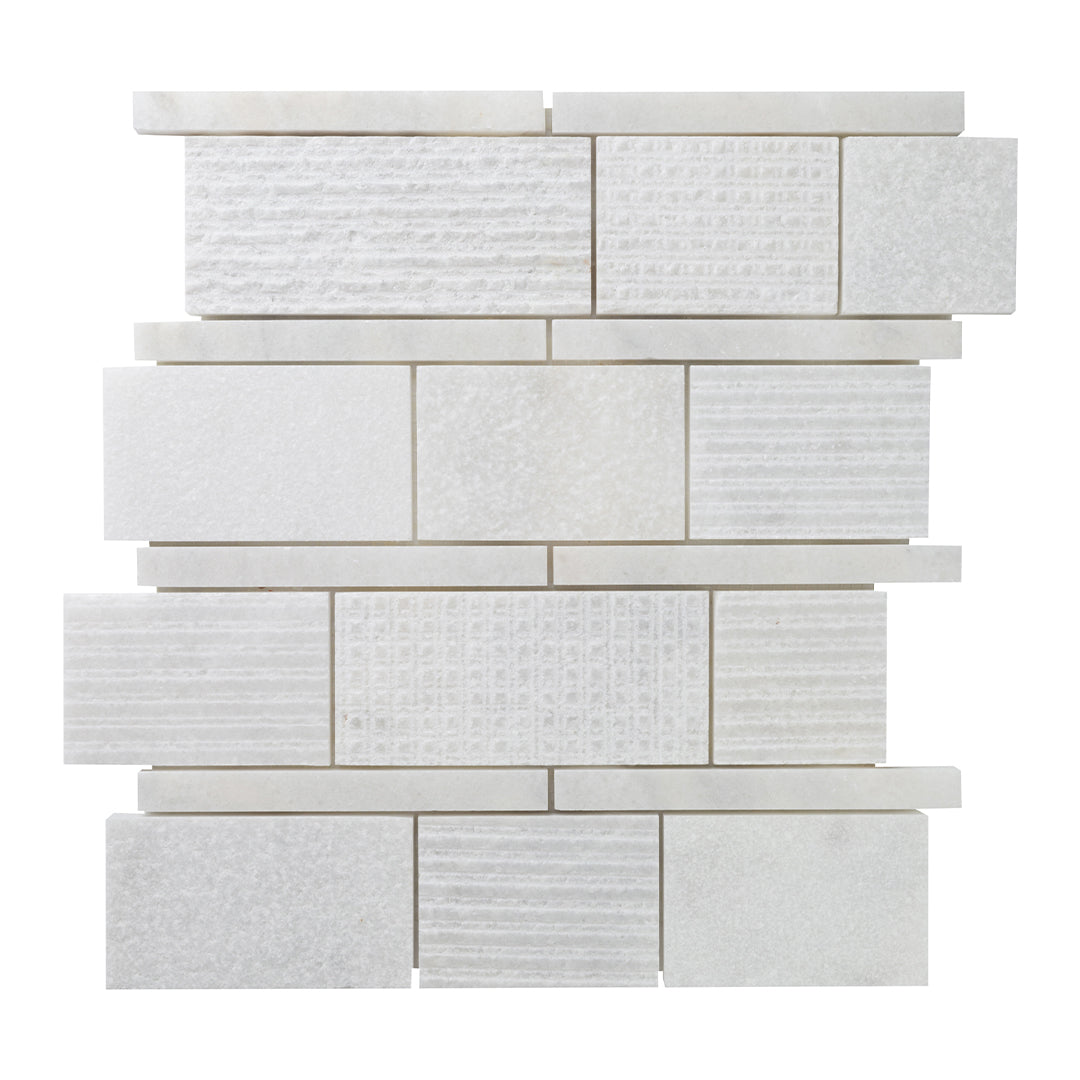 Shift Mosaic 13-1/8X12-1/8 White Textured