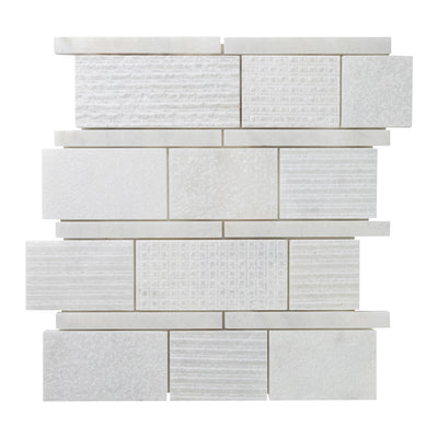 Shift Mosaic 13-1/8X12-1/8 White Textured