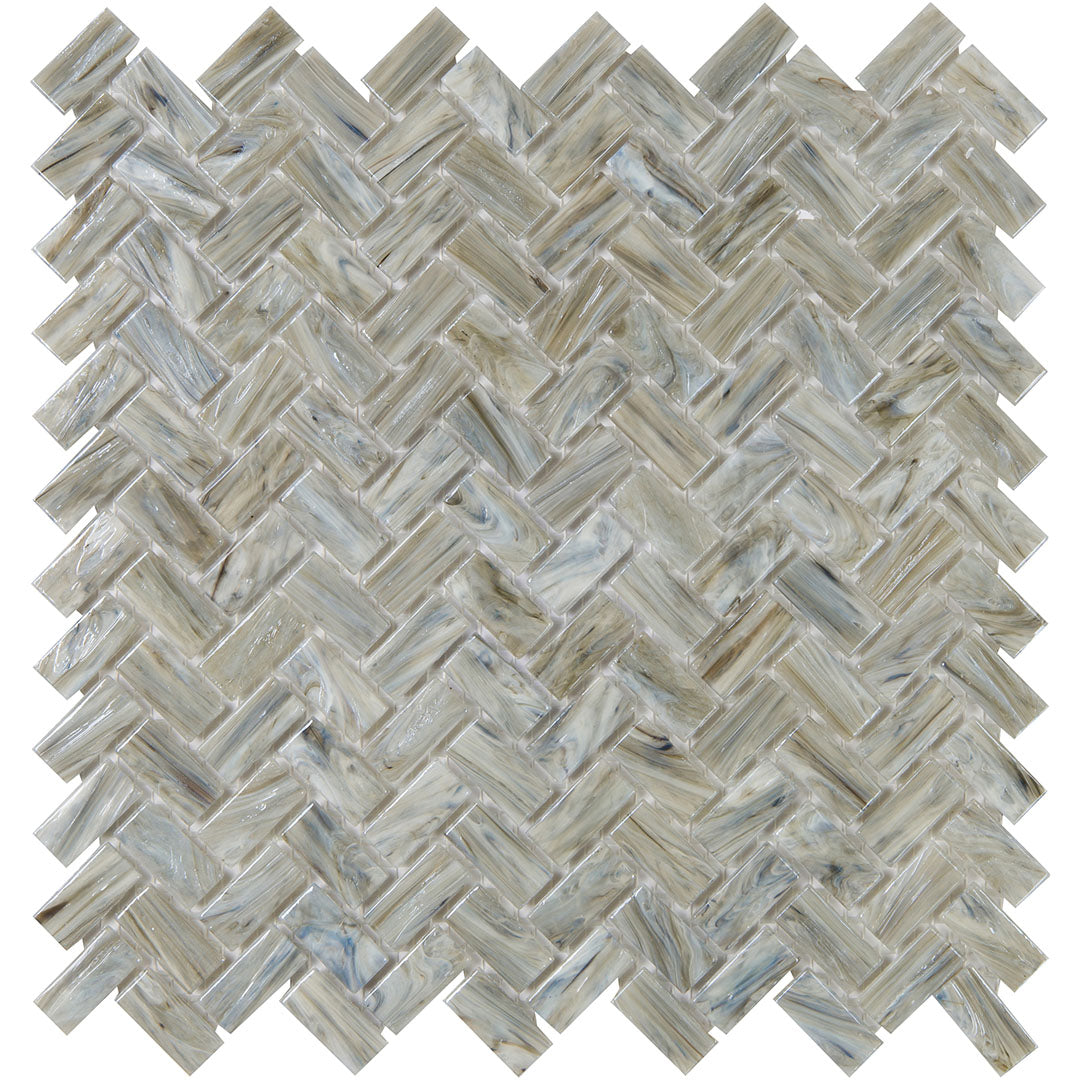 Shimmer Herringbone Mosaic 12X12 Driftwood Textured