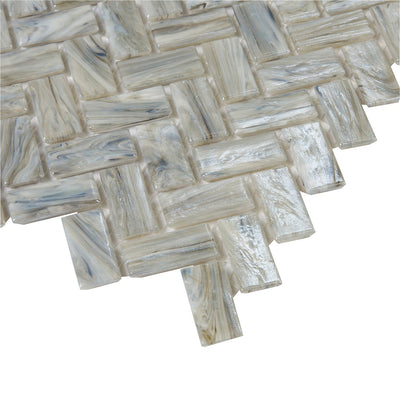 Shimmer Herringbone Mosaic 12X12 Driftwood Textured