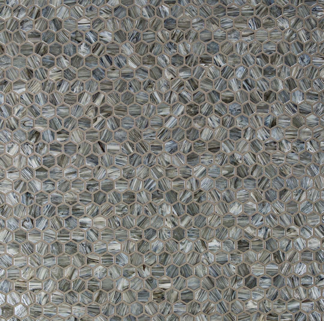 Shimmer Hexagon Mosaic 12X12 Driftwood Textured