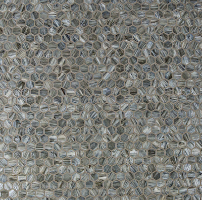 Shimmer Hexagon Mosaic 12X12 Driftwood Textured