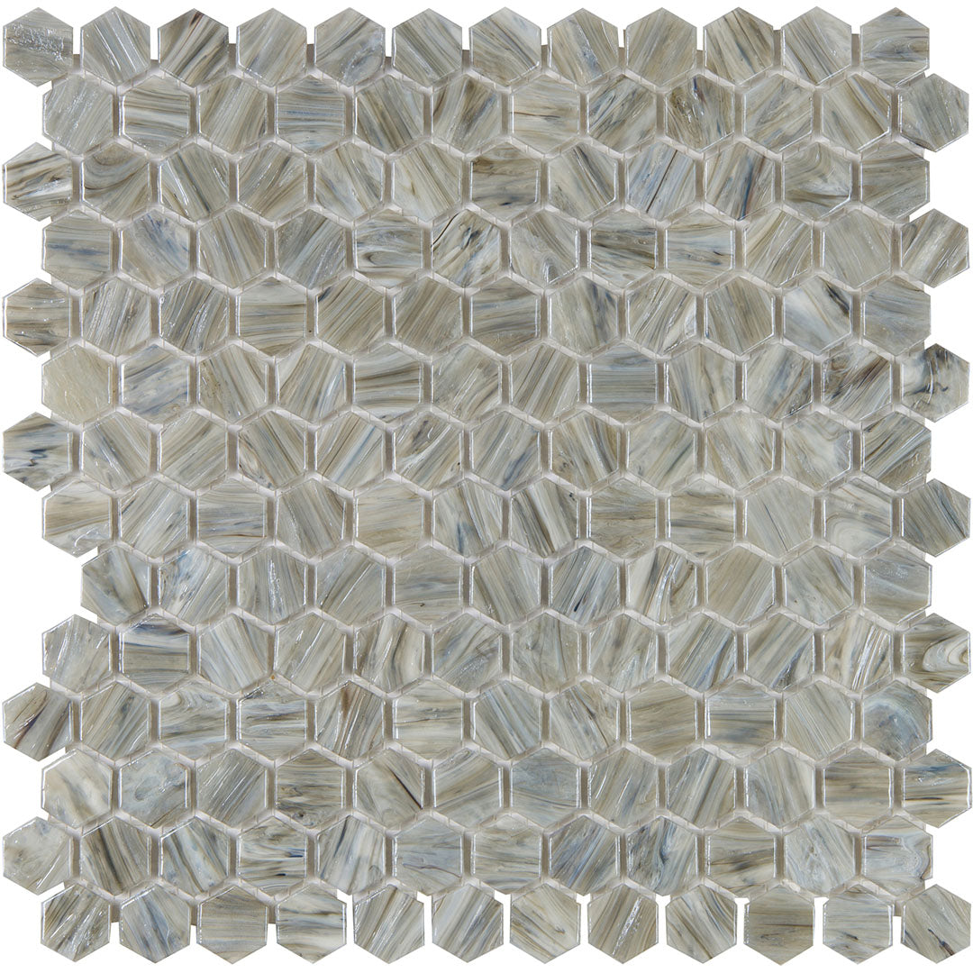Shimmer Hexagon Mosaic 12X12 Driftwood Textured