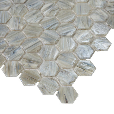 Shimmer Hexagon Mosaic 12X12 Driftwood Textured