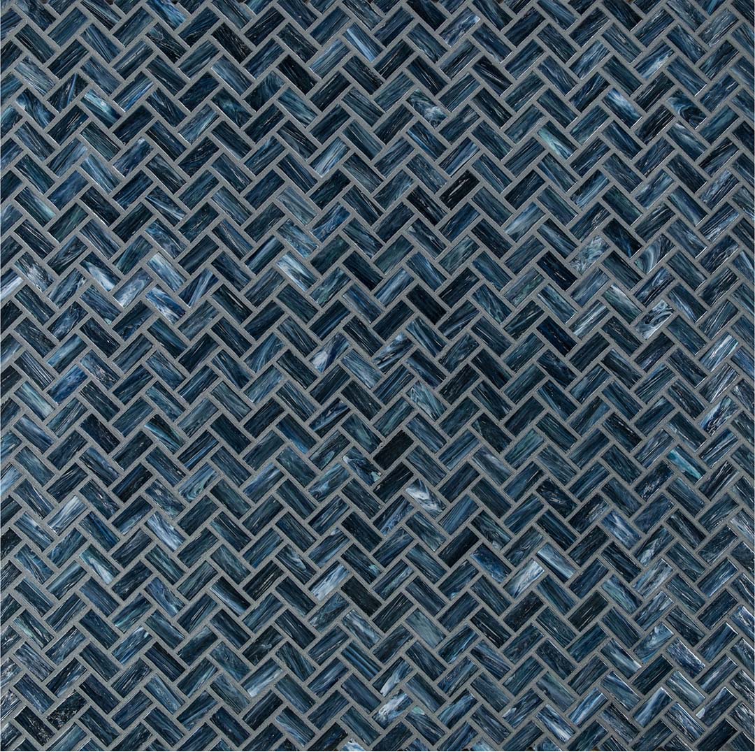 Shimmer Herringbone Mosaic 12X12 Marina Textured