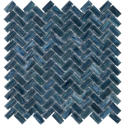 Shimmer Herringbone Mosaic 12X12 Marina Textured