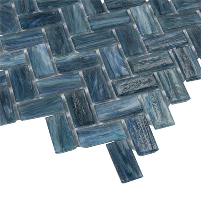 Shimmer Herringbone Mosaic 12X12 Marina Textured