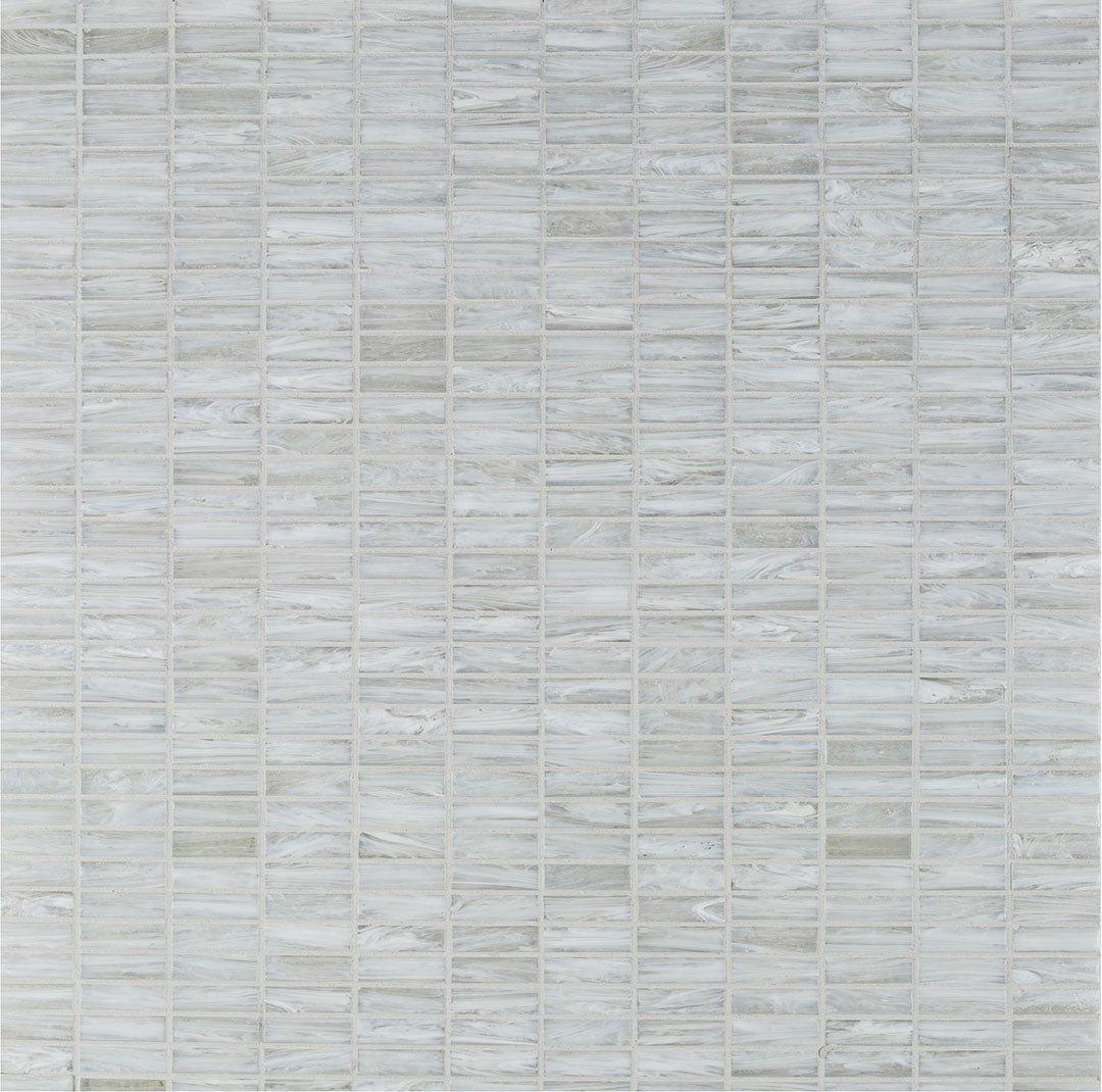 Shimmer Rectangle Mosaic 12X12 Ocean Foam Textured