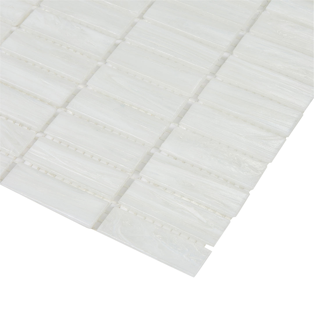 Shimmer Rectangle Mosaic 12X12 Ocean Foam Textured