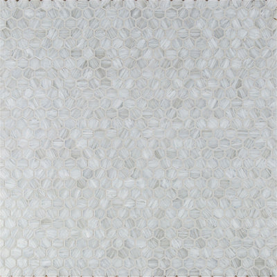 Shimmer Hexagon Mosaic 12X12 Ocean Foam Textured