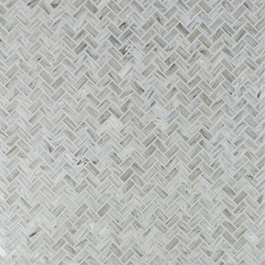 Shimmer Herringbone Mosaic 12X12 Sand Dunes Textured