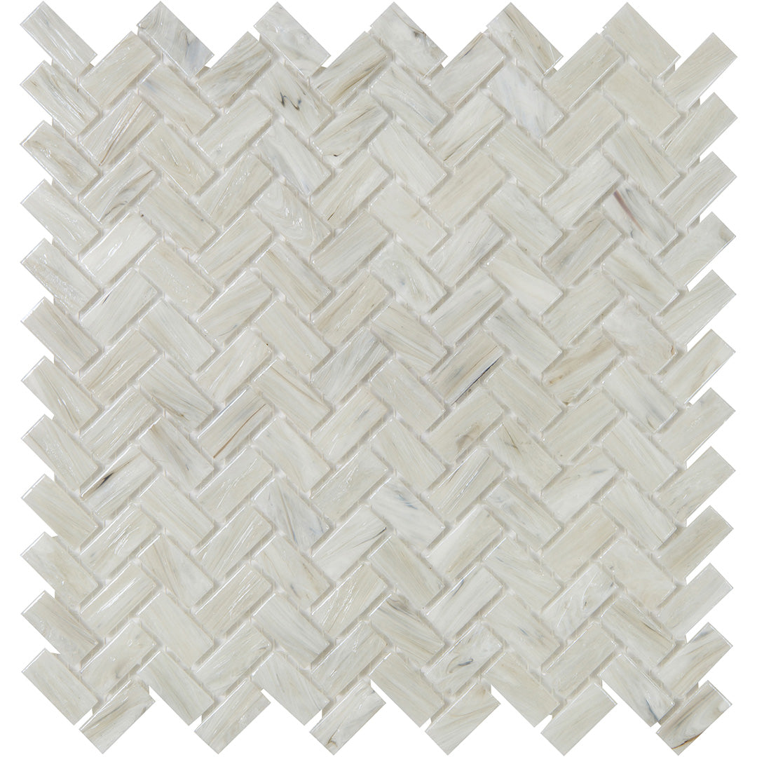 Shimmer Herringbone Mosaic 12X12 Sand Dunes Textured