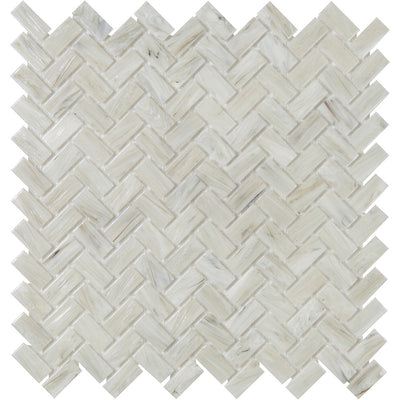 Shimmer Herringbone Mosaic 12X12 Sand Dunes Textured