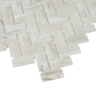 Shimmer Herringbone Mosaic 12X12 Sand Dunes Textured