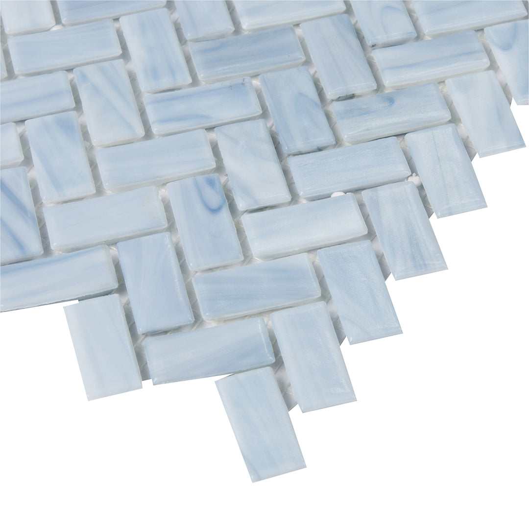 Shimmer Herringbone Mosaic 12X12 Tide Textured