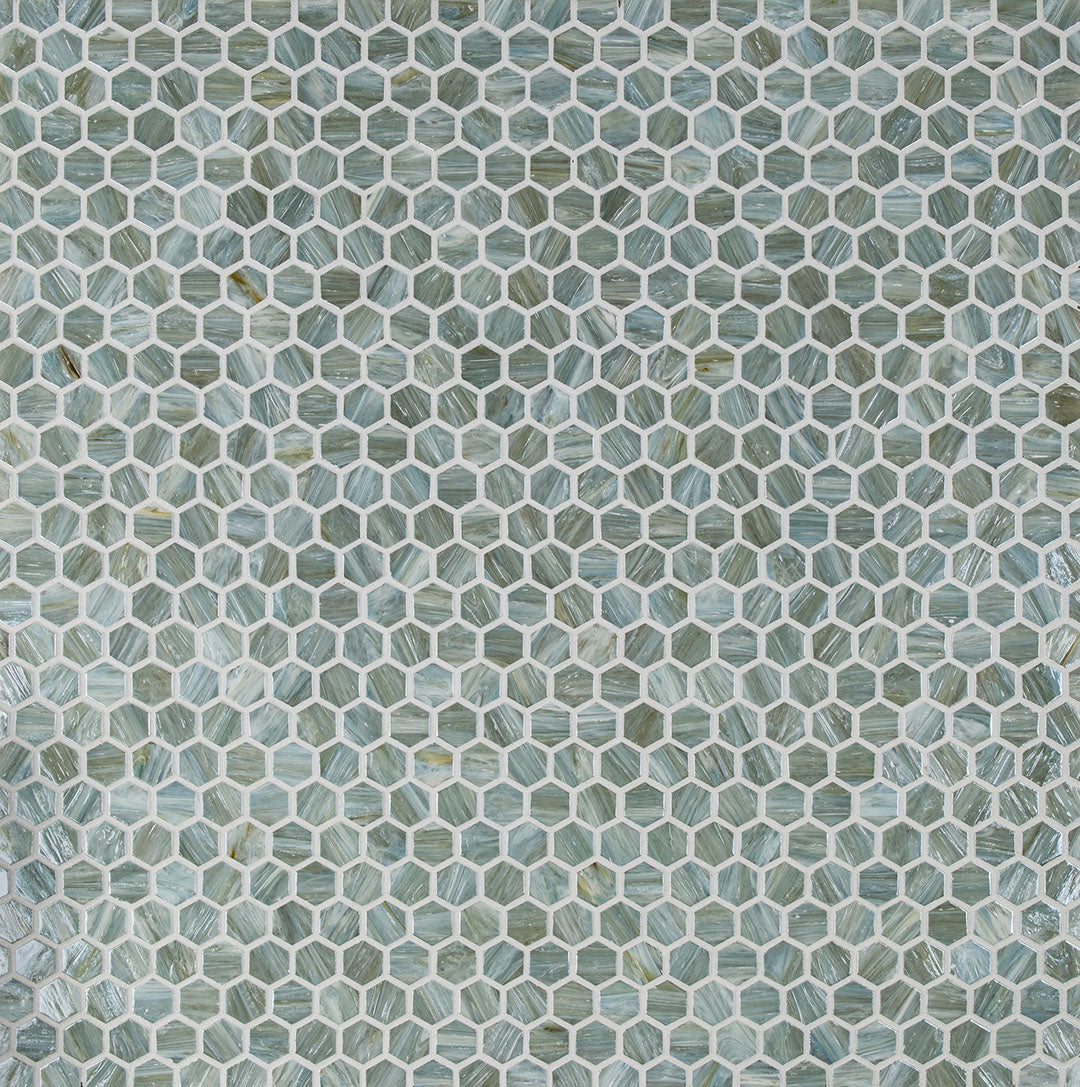 Shimmer Hexagon Mosaic 12X12 Waters Edge Textured