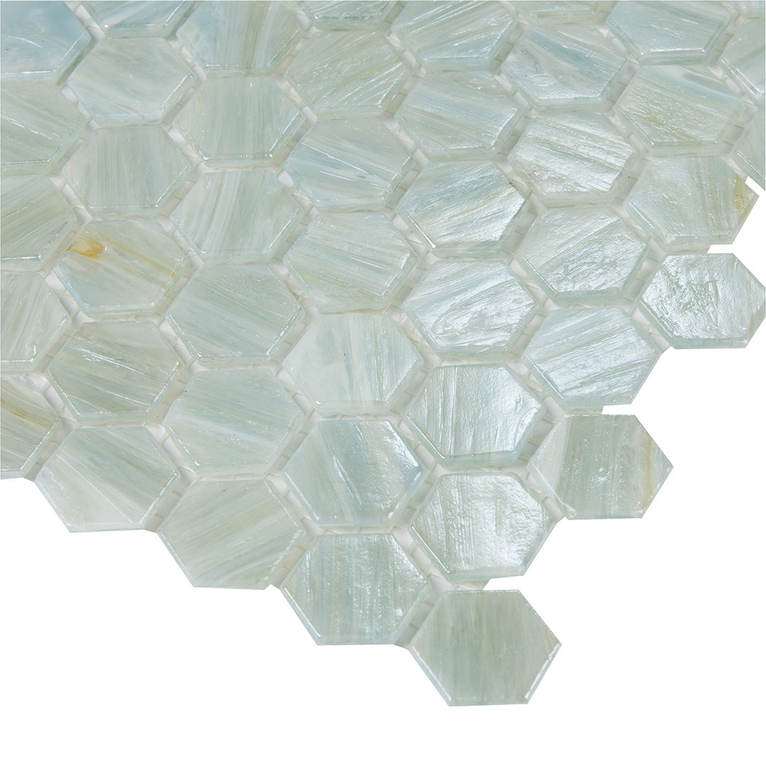 Shimmer Hexagon Mosaic 12X12 Waters Edge Textured