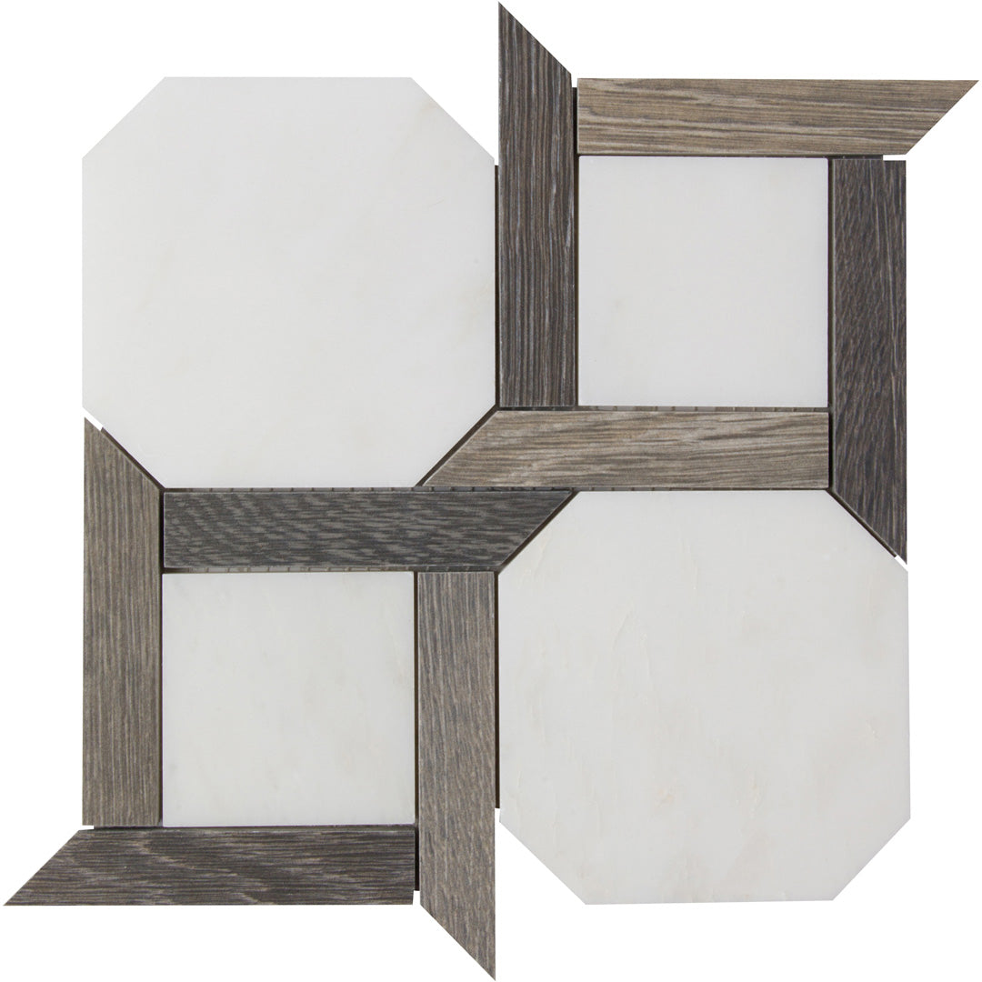Sterling Row Rattan Mosaic 8-1/16X8-1/8 Charcoal Natural