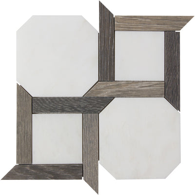 Sterling Row Rattan Mosaic 8-1/16X8-1/8 Charcoal Natural