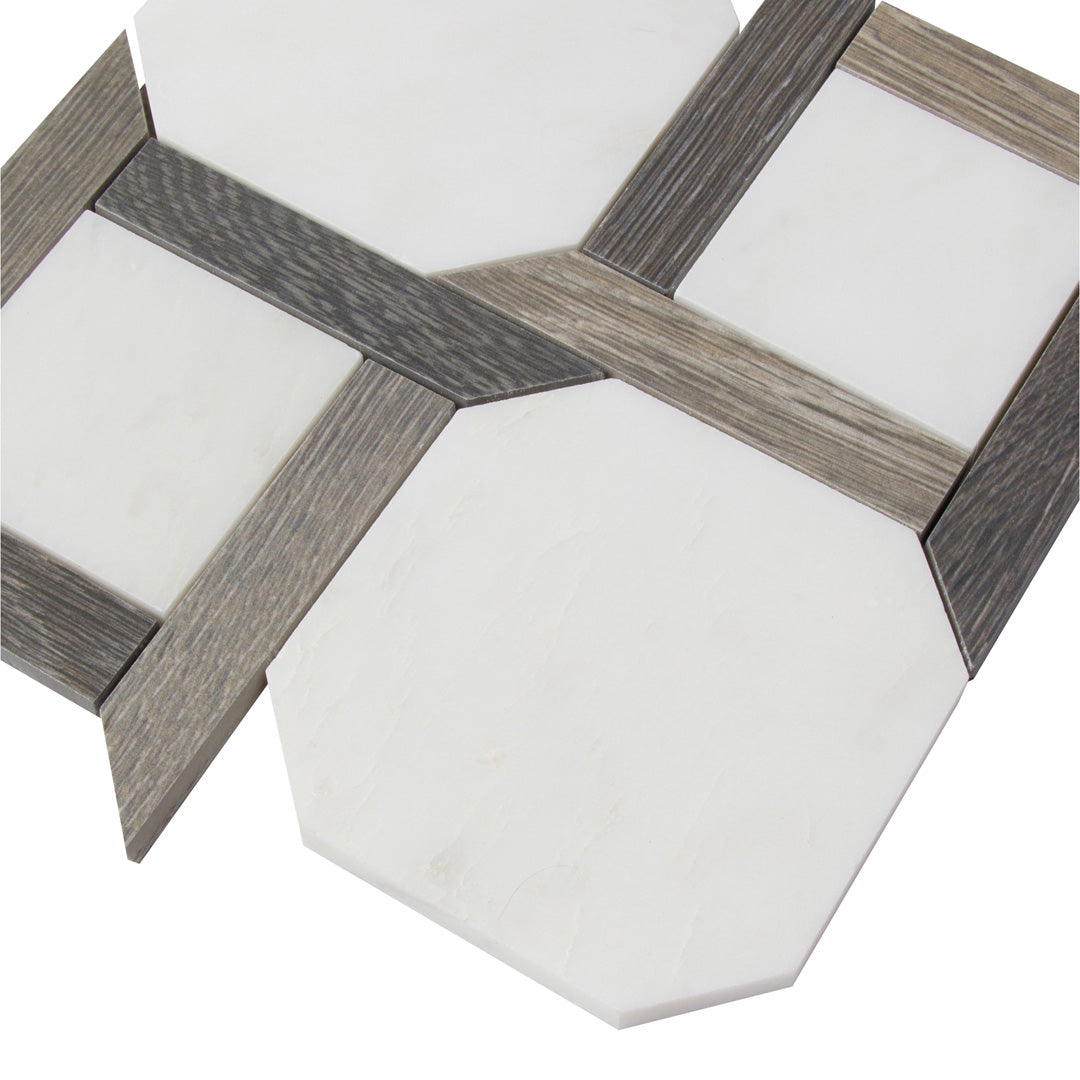 Sterling Row Rattan Mosaic 8-1/16X8-1/8 Charcoal Natural