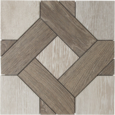 Sterling Row Classic Fit Mosaic 12X12 Charcoal Natural