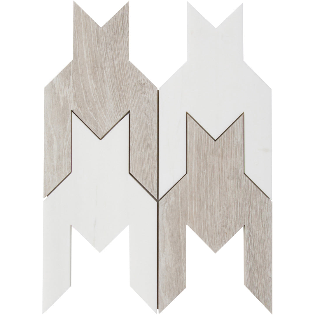 Sterling Row Houndstooth Mosaic 9X9 Linen Natural