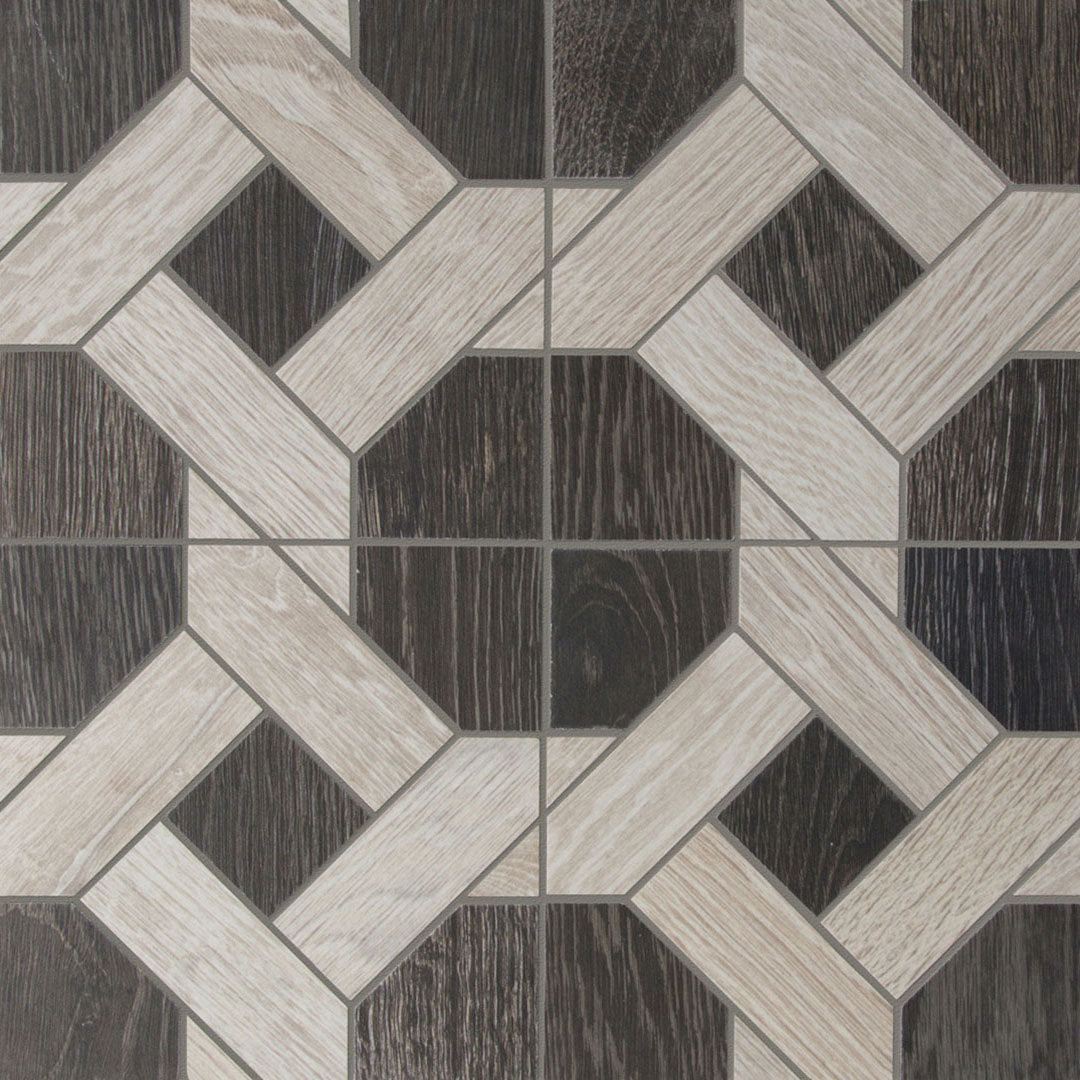 Sterling Row Mosaic 12-1/2X12-3/8 Charcoal Natural