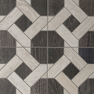 Sterling Row Mosaic 12-1/2X12-3/8 Charcoal Natural