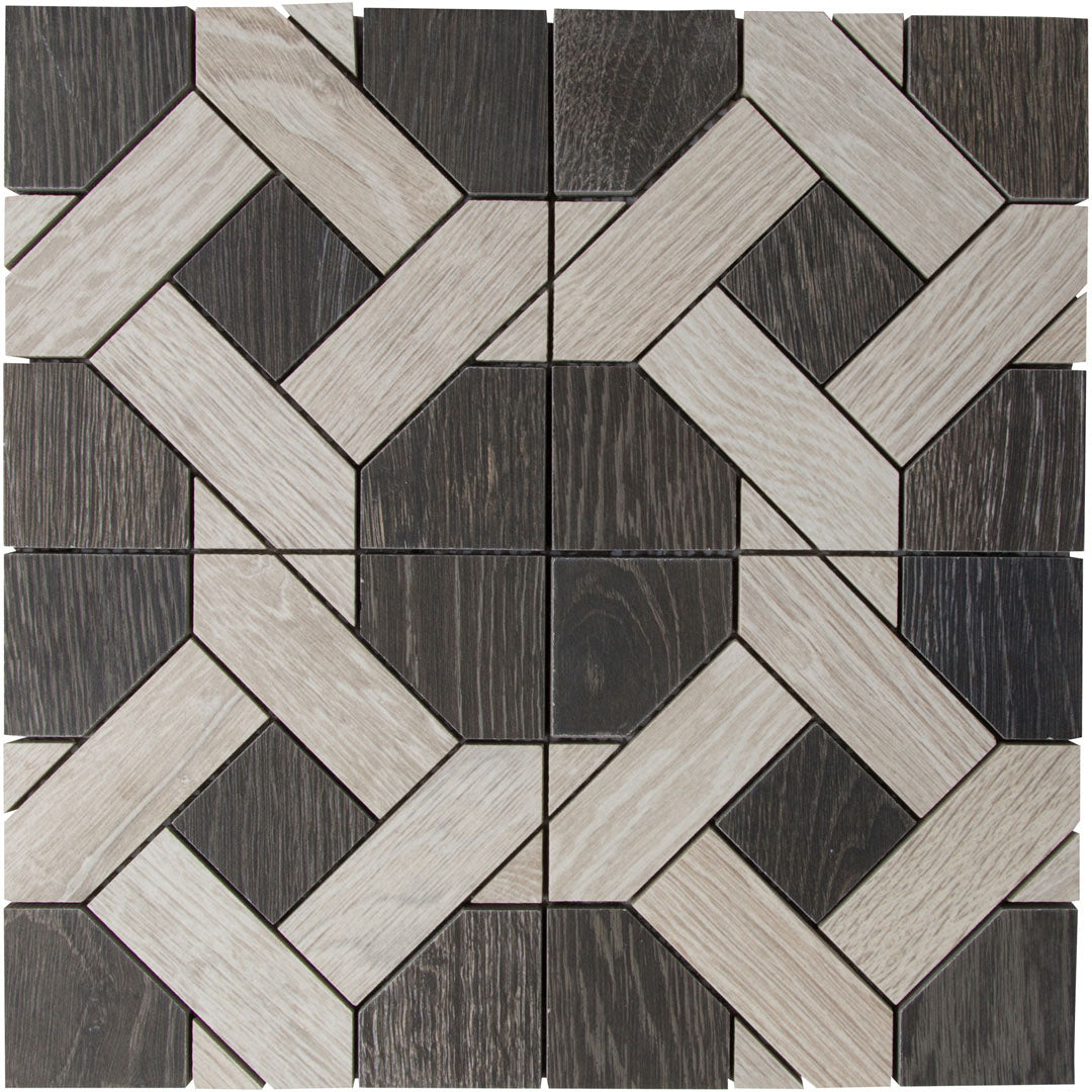 Sterling Row Mosaic 12-1/2X12-3/8 Charcoal Natural