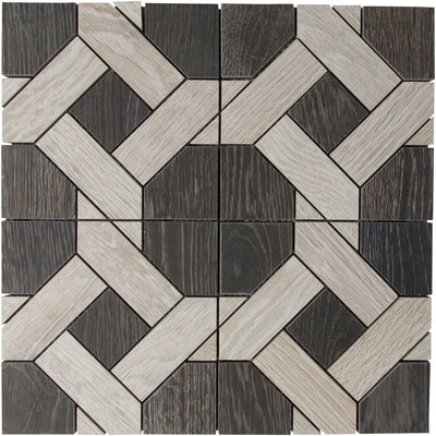 Sterling Row Mosaic 12-1/2X12-3/8 Charcoal Natural