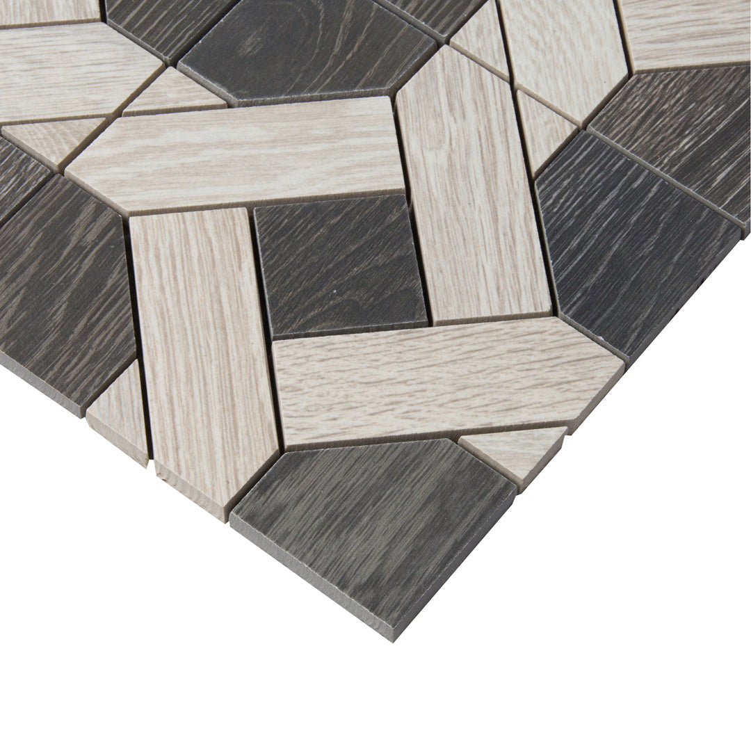 Sterling Row Mosaic 12-1/2X12-3/8 Charcoal Natural