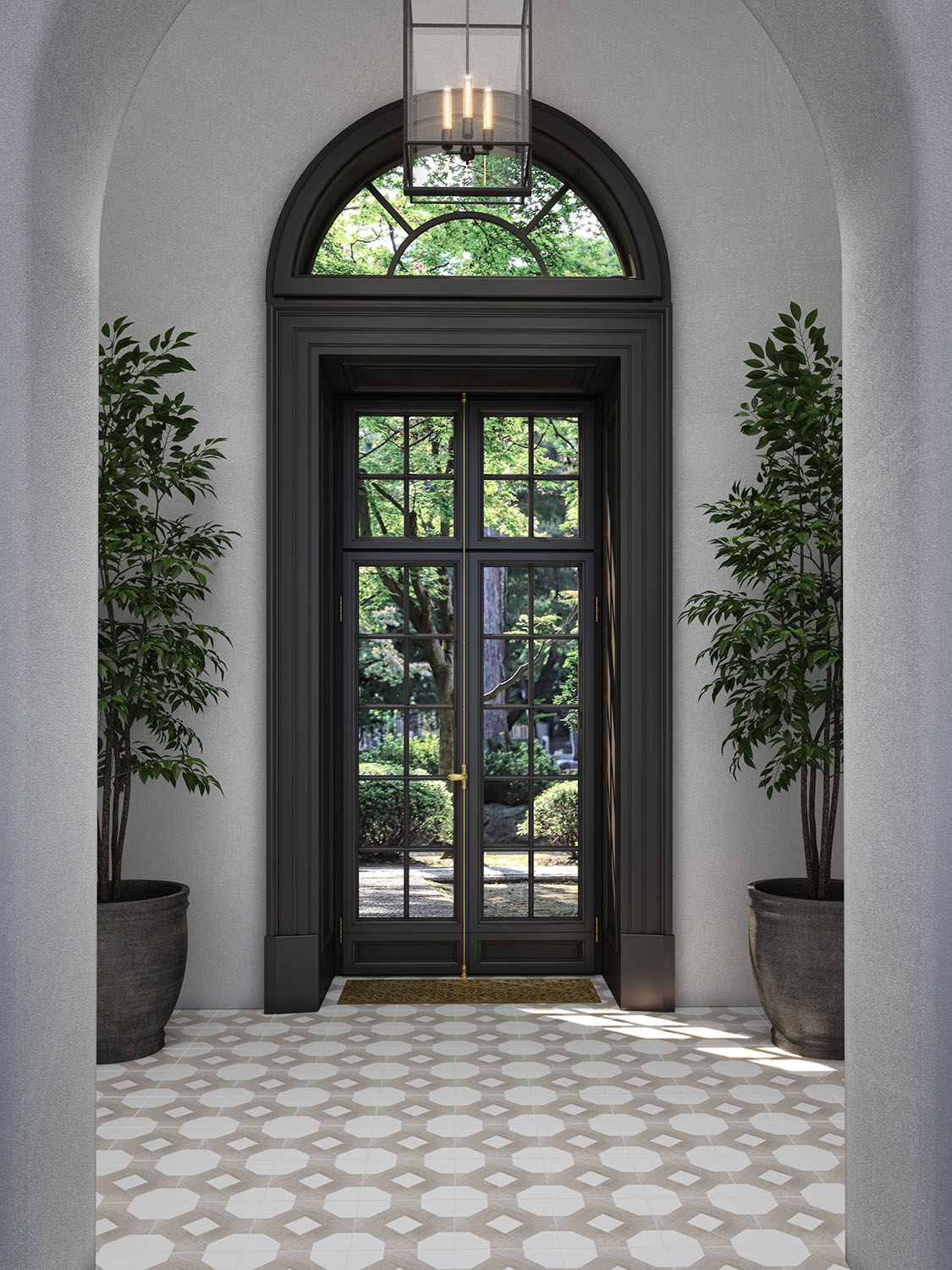 Sterling Row Classic Fit Mosaic 12X12 Linen Natural