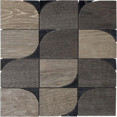 Sterling Row Short Skirt Mosaic 12X12 Charcoal Natural