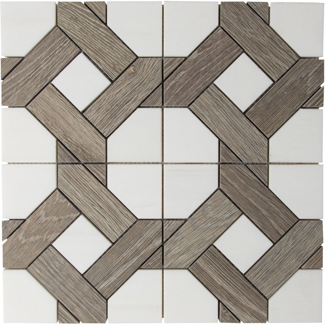 Sterling Row Mosaic 12-1/2X12-3/8 Linen Glazed