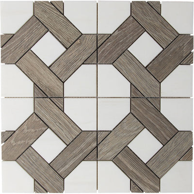 Sterling Row Mosaic 12-1/2X12-3/8 Linen Glazed
