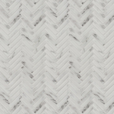 Studio Marble Impressions Herringbone Mosaic 12X12 Grey/White Honed