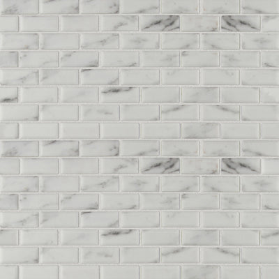 Studio Marble Impressions Rectangle Mosaic 12X12 Grey/White Honed