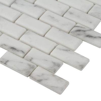 Studio Marble Impressions Rectangle Mosaic 12X12 Grey/White Honed