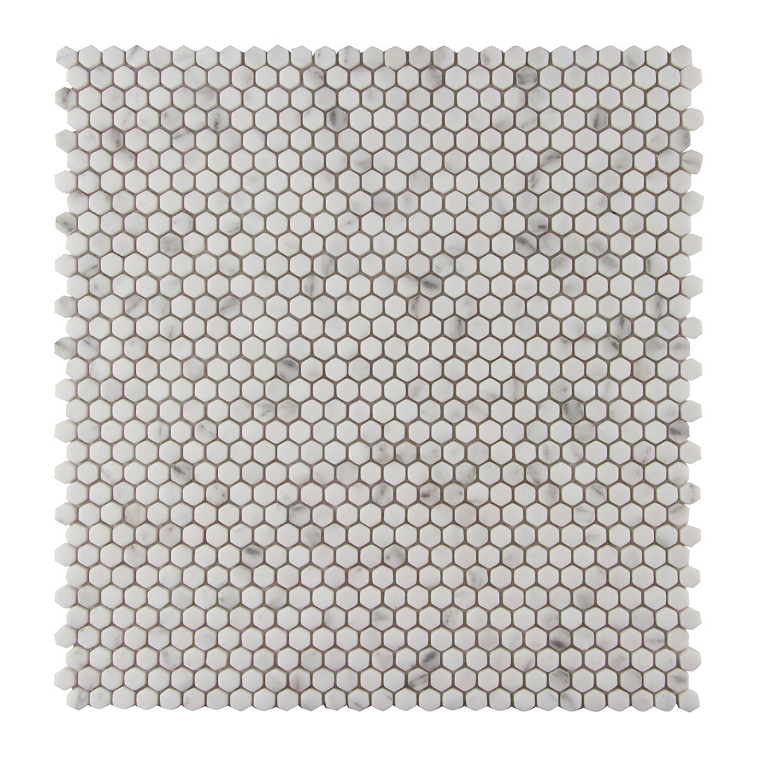 Studio Marble Impressions Hexagon Mosaic 12X12 Grey/White Honed