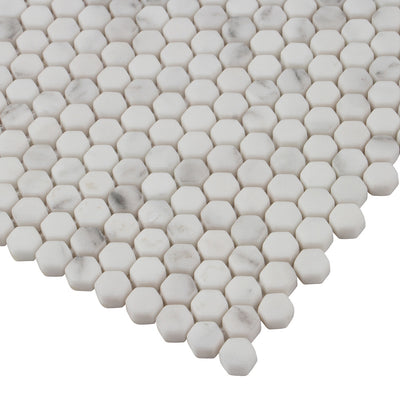 Studio Marble Impressions Hexagon Mosaic 12X12 Grey/White Honed