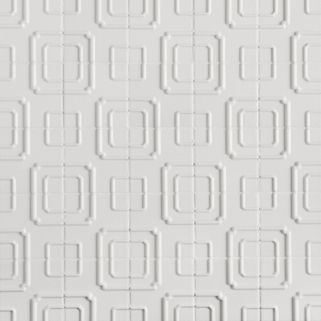 Studio Moderne Deco 4-1/4X4-1/4 Ecru Gloss