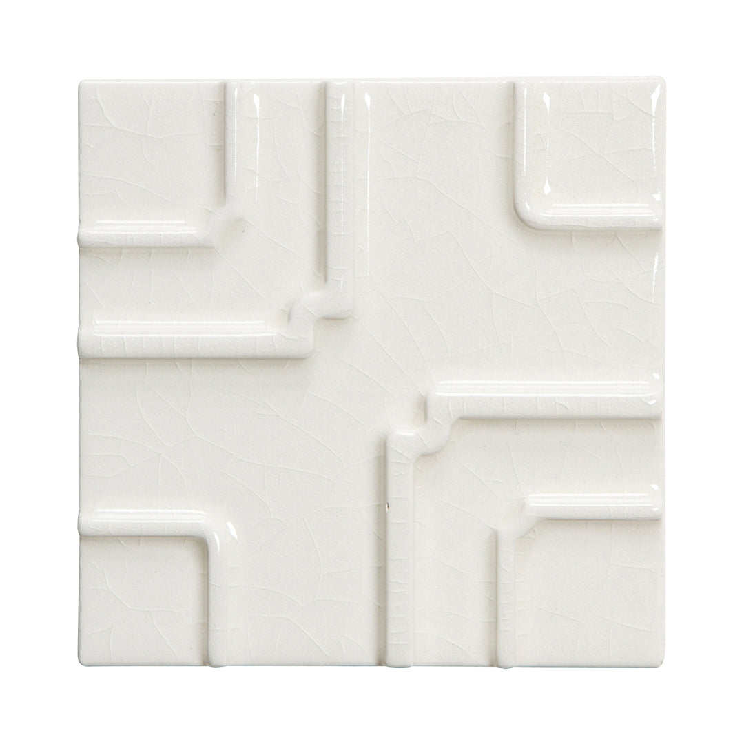 Studio Moderne Deco 4-1/4X4-1/4 Ecru Gloss